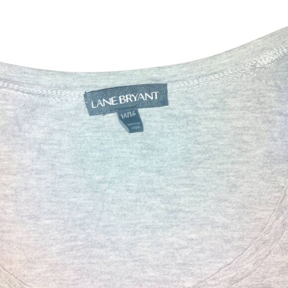 Lane Bryant Elegant Gray Lace Bottom Women's Top - Picture 7 of 11